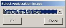 (5) The Creating Floppy Disk Image/Registering EFI Application screen appears. Enter the image file name as shown in the example below, and click the OK button.