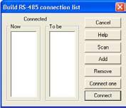 1.5 Build RS-485 Connection List Figure 11: Build RS 485 Connection List Now This window shows a list of drives currently connected.