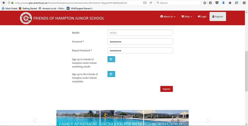 At the bottom of the form you will have the of option to opt out further communications from the Friends of Hampton Junior School.