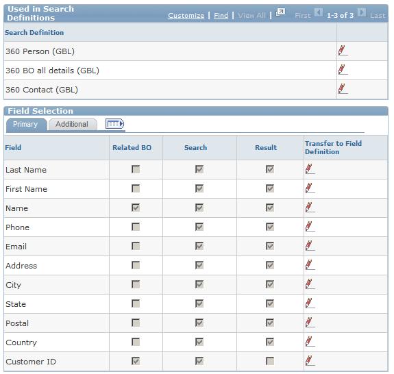 Chapter 15 Setting Up Business Object Search and Quick Create Image: Search Role page (2 of 2) This example illustrates the fields and controls on the Search Role page (2 of 2).