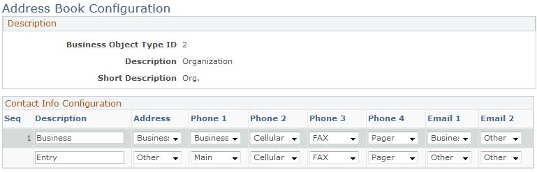 Defining Control Values for Business Objects Chapter 3 Configuring Address Books This topic discusses how to define contact information entries.