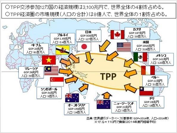 TPP 12 countries, economic scale of US$28 trillion 40% of world economy 800 million people (10% of world