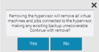 Removing a Hypervisor To remove a hypervisor, click "Remove" after selecting the hypervisor to be edited on the "select machines to protect" list.
