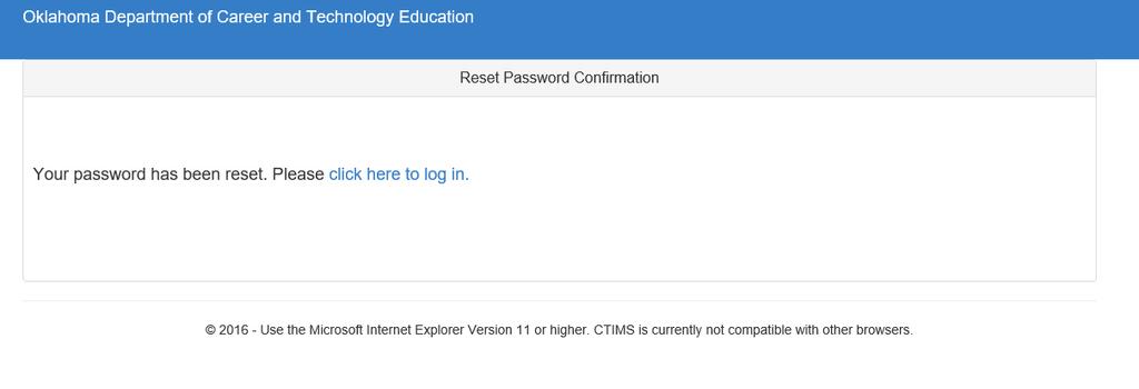 Next, put in a new password following the password characteristic requirements listed. Input the password again to confirm.