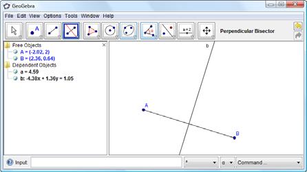 Construct a line parallel to a given line and through a given point: Construct a line segment using the Segment between Two Points tool Construct any other point (not on the line segment) using the