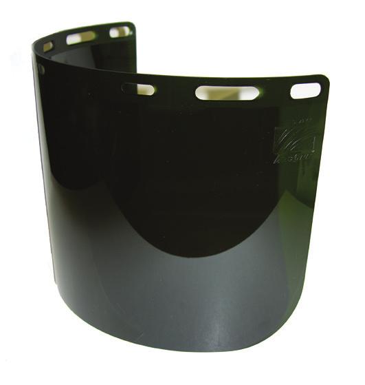 Visors are available in two different styles, a more traditional look (168CL-PC) or a more stylish look (2CL-PC). Visors come in clear, dark green, IR3 and IR5 shades. All ArcOne visors meet ANSI Z87.