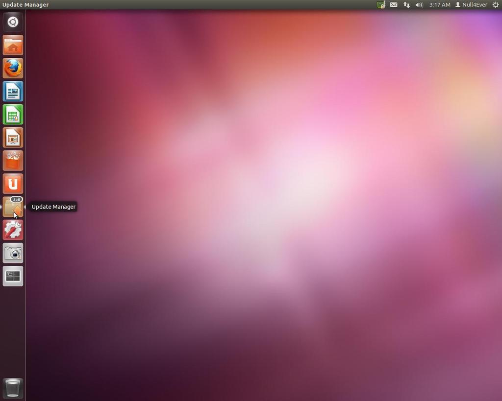 If you just started UNBUNTU and have opened your user session, you should have a screen like this: The