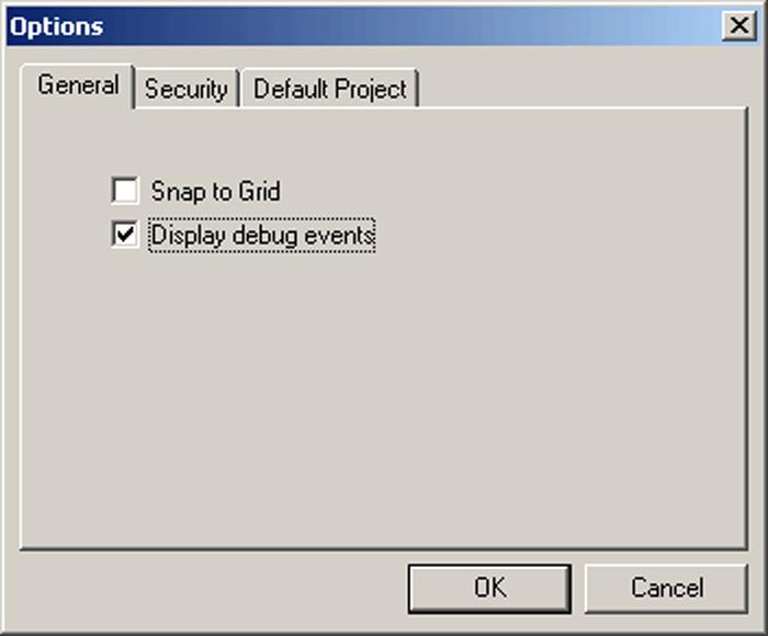 D EBUG EVENTS This feature is used to validate the programming of a project.