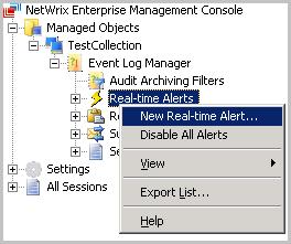 5. CONFIGURING REAL-TIME ALERTS To configure the alerts, follow the procedure below: Procedure 3. To configure real-time alerts 1.