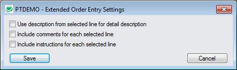 Setting default descriptins, cmments and instructins fr included items Yu can select the default settings fr taking descriptins, cmments and instructins frm the riginal rders.