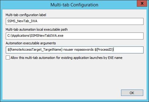 In the example of using SQL Management Studio, there are two different application configurations: one for Integrated Windows Authentication and another one for SQL server authentication.