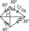 Geometry Practice, Section 10.2 Areas of Trapezoids, Rhombuses, and Kites Find the area of each trapezoid. Leave your answer in simplest radical form. 1. 2. 3. 4. Find the area of each rhombus.
