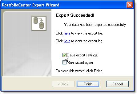 Chapter 3: Exporting and Uploading Data 15 On the export succeeded page, verify that the export was successful.