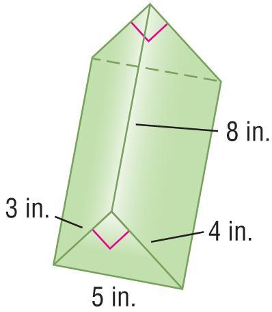 (over Lesson 11-4) Find the surface area of the solid shown in the figure.