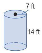 A. Find the volume of the cylinder. Round to the nearest tenth.