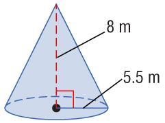 Volume of a Cone Find the volume of the cone. Round to the nearest tenth.