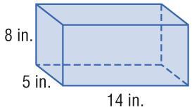 A. Find the lateral area and the surface area of the rectangular prism. A. lateral area, 152 in 2 ; surface area, 292 in 2 B.