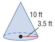 Surface Area of a Cone Find the surface area of the cone. Round to the nearest tenth.