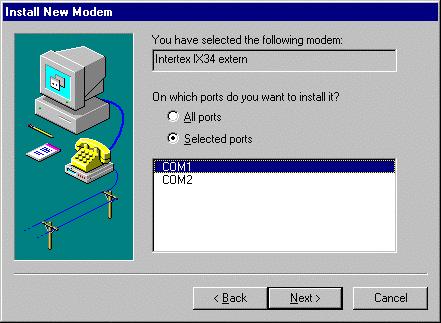 In case you do not wish to use automatic modem detection, the windows in Figure 47 and Figure 48 will be shown.