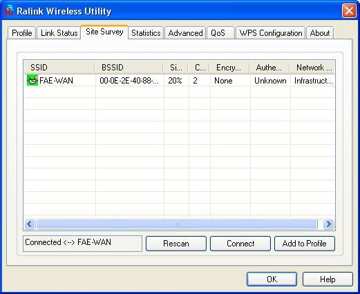 Note: If Wireless Zero Configuration is enabled, you can only configure the advance setting or check the link status and statistics from the configuration utility of the adapter. 3.