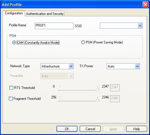 3.2.1 Configure the Profile 3.2.1.1 Configuration Parameter Profile Name Define a recognizable profile name for you to identify the different networks.