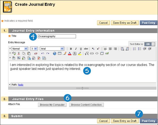 I. Index View the titles of your selected entries for either the week or the month in the Index section, determined by the settings your instructor selects during journal creation.