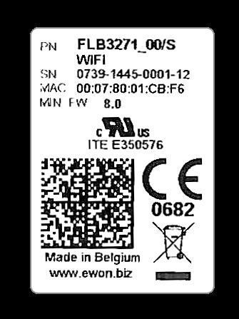The different parts of the label are described below: PN Part Number: identifies the type of the card. Description see 3.2.