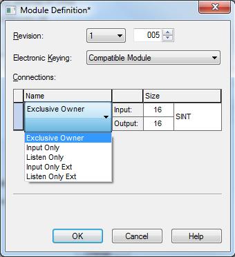 In the Select Module Type pop-up window select HMS Industrial Networks AB in the Vendor filter and choose the ABCC module (Anybus-CC EtherNet/IP 2-Port).