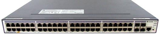 (10/100/1000Base-T or 100/1000Base-X) Forty-eight 10/100Base-TX ports, two 100/1000Base-X SFP ports, and two 1000Base-X SFP ports AC and DC