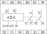 Connections and Schema Current Measurement Relay Wiring Diagram A1,A2 : Supply voltage E1,E2,E3,M :