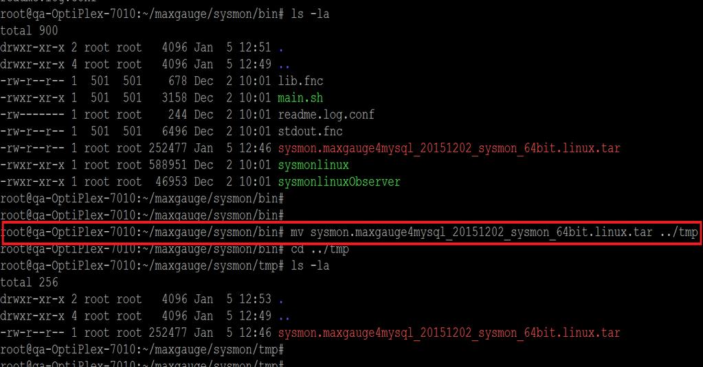MFM 4.1_INSTALL GUIDE Move the zip files to the directory maxgauge/ sysmon/tmp which was created in 2) above.