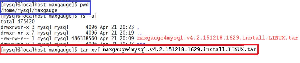 Install Path/maxgauge/ sysmon/bin/ mv maxgauge4mysql.v4.2.151218.1629.install.linux.