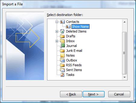 11. A window displays the name of the file you are importing and the destination folder with a box next to it. If the box is not checked, then click on the box to add a check.