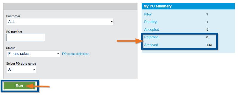 STEP 4 - PO Summary- Rejected/Archive Purchase Orders Enter your purchase order.