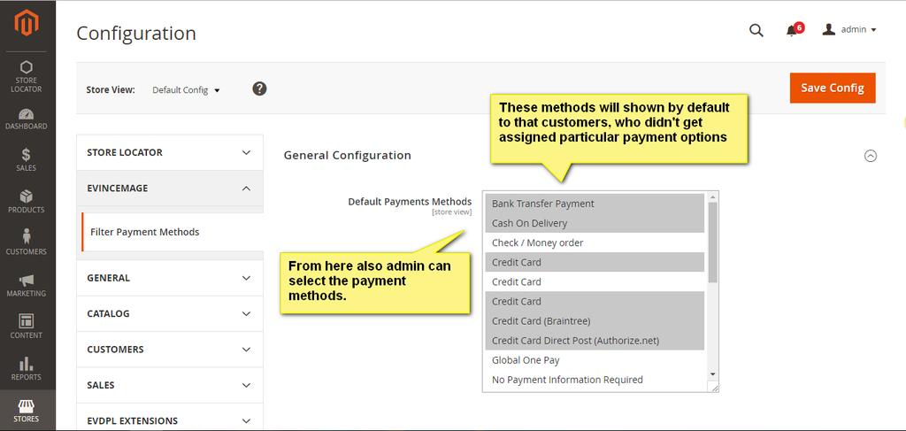 1.3 Filter payment method configuration Figure 1.