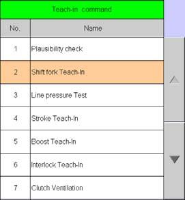(3) Shift fork Teach-In Confirm datalist value of No 100 Teach-in executing is No. Select Shift fork Teach-In. Click OK button and execute the function. Check Data list status.