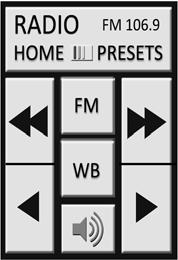 Using the FM Radio To Find Available Stations RADIO / Preset Screen On the upper le screen of the Main Volume Screen you will see RADIO OFF or FM and the current sta on number if the radio is ON.
