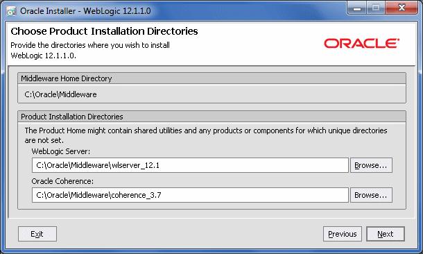 Click Next to continue and confirm your product installation directories in the next screen. 7. Install WLS as Service Choose whether you want to install Oracle WLS as service.
