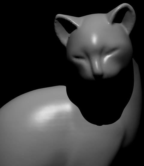 Results: Cat Sculpture Images below show new view, new lighting