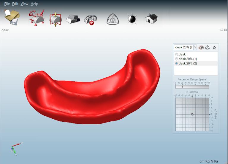 top of the Run Morphogenesis icon. The generated shape appears in the modeling window. 5. Double-click the shape. The mini toolbar for the shape appears in the top right corner of the modeling window.