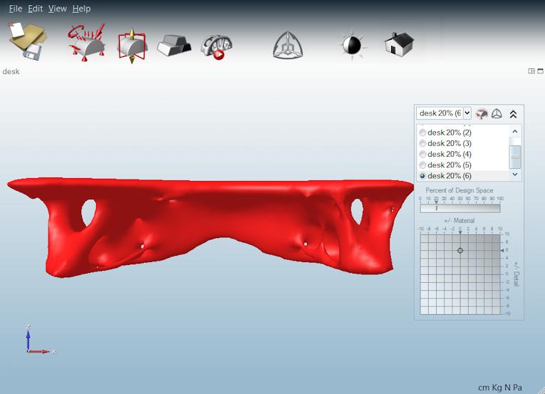 You can compare runs (1) - (6) by clicking the run names in the mini toolbar on the right. Save a shape to solidthinking 1.