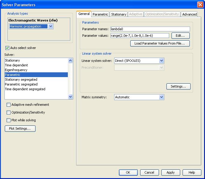 VII. Computing the solution: Solver settings Adjust Solver