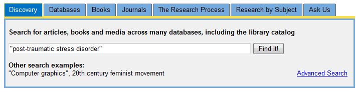 IMPORTANT: Discovery @ Widener does not just return results that are available in full text from this library; rather it shows the wide variety of what you can obtain on a topic.