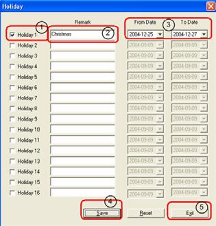 1. Select the target holiday by checking the check box on the left hand side of the