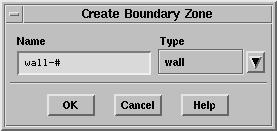 Manipulating the Boundary Mesh The Create Boundary Zone Panel The Create Boundary Zone panel will appear automatically when you create a new face zone (Section 7.3.1: Using the Modify Boundary Panel).