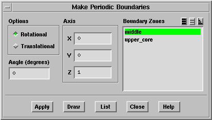 7.14 Creating Surfaces The Make Periodic Boundaries Panel The Make Periodic Boundaries panel allows you to create a matched pair of periodic/periodicshadow boundaries from an existing zone.