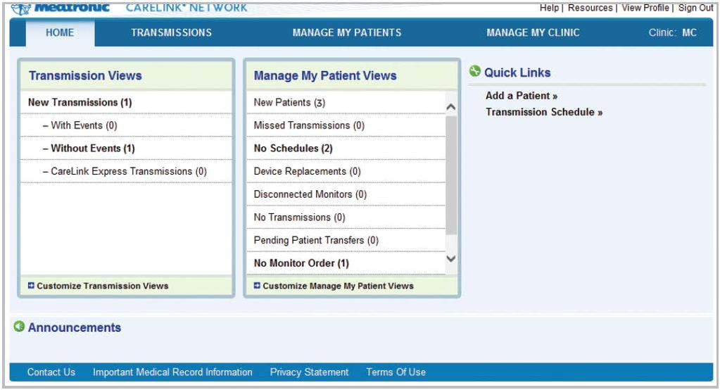 CARELINK ENROLLMENT New Patients All Reveal LINQ ICM data downloaded during the Reveal LINQ Mobile Manager insertion workflow is sent to the CareLink network.