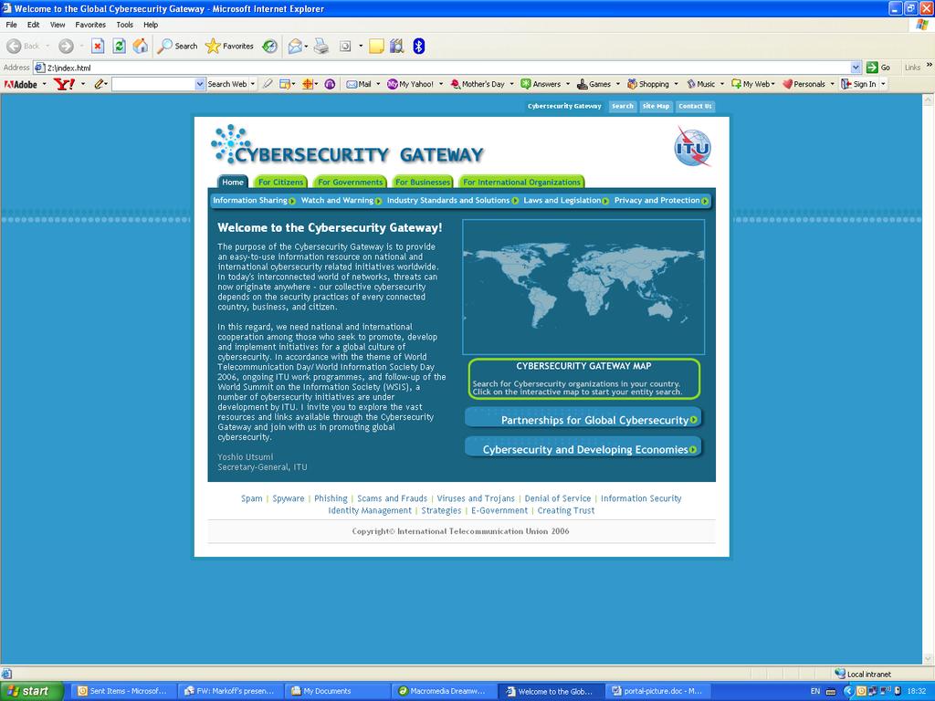 ITU Cybersecurity Gateway attempts to Identify themes,