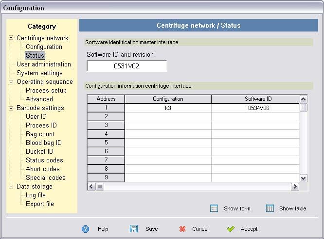 3 Program Configuration Setting-up the centrifuge network Click Accept results and the Centri-Log software imports the found centrifuges to the device table.