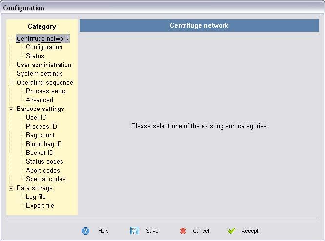 3 Program Configuration Setting-up the centrifuge network The program configuration is used to define in detail how the software behaves.